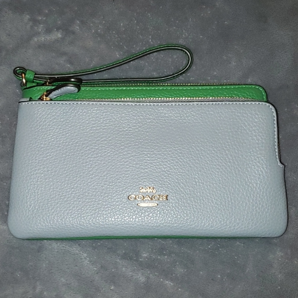 COACH Double Zip Wallet in Colorblock